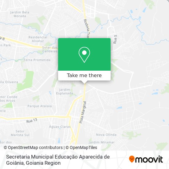 Mapa Secretaria Municipal Educação Aparecida de Goiânia