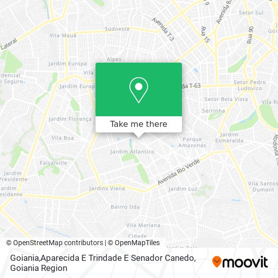 Goiania,Aparecida E Trindade E Senador Canedo map