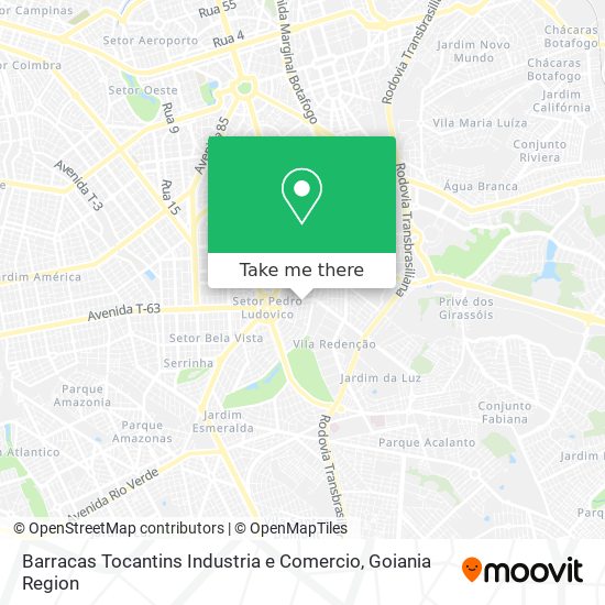 Barracas Tocantins Industria e Comercio map