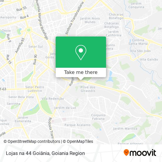 Lojas na 44 Goiânia map
