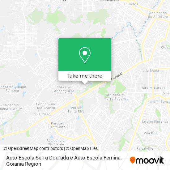 Mapa Auto Escola Serra Dourada e Auto Escola Femina