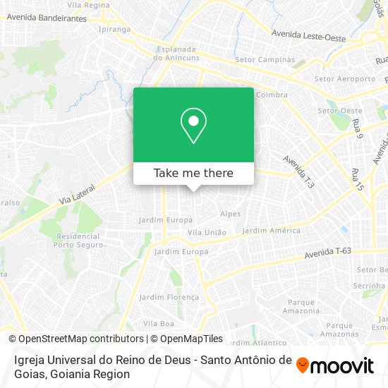 Igreja Universal do Reino de Deus - Santo Antônio de Goias map
