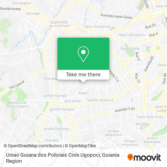 Mapa Uniao Goiana dos Policiais Civis Ugopoci