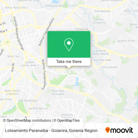 Loteamento Paranaíba - Goianira map