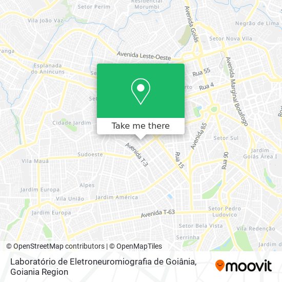 Mapa Laboratório de Eletroneuromiografia de Goiânia