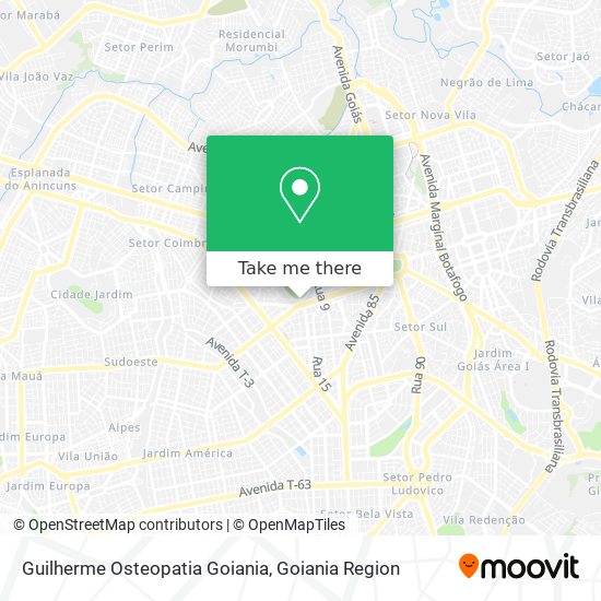 Guilherme Osteopatia Goiania map