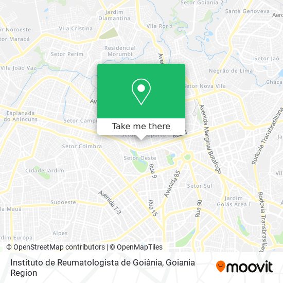 Mapa Instituto de Reumatologista de Goiânia