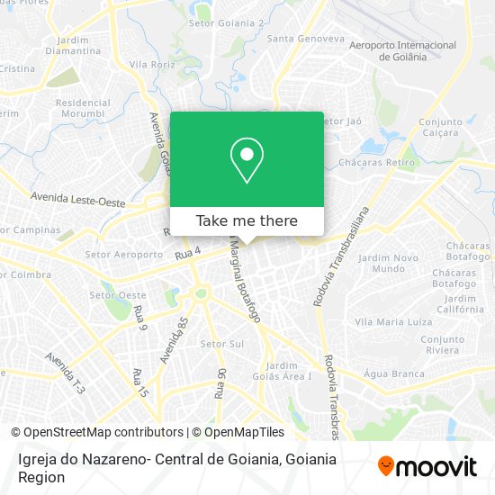 Mapa Igreja do Nazareno- Central de Goiania