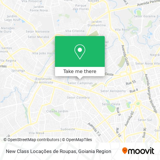 New Class Locações de Roupas map