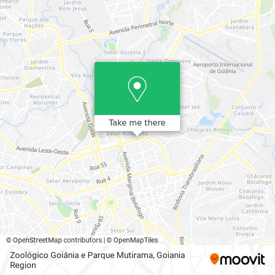 Mapa Zoológico Goiânia e Parque Mutirama