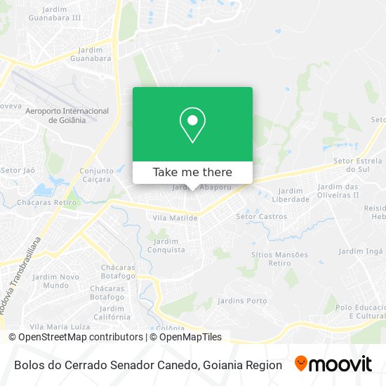 Mapa Bolos do Cerrado Senador Canedo