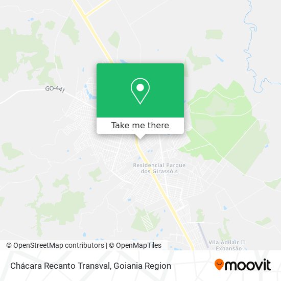 Chácara Recanto Transval map