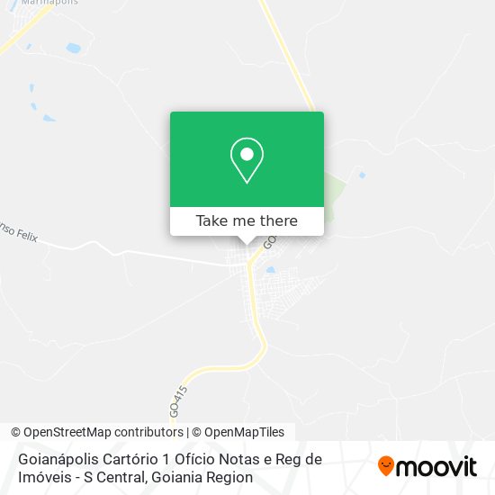 Mapa Goianápolis Cartório 1 Ofício Notas e Reg de Imóveis - S Central