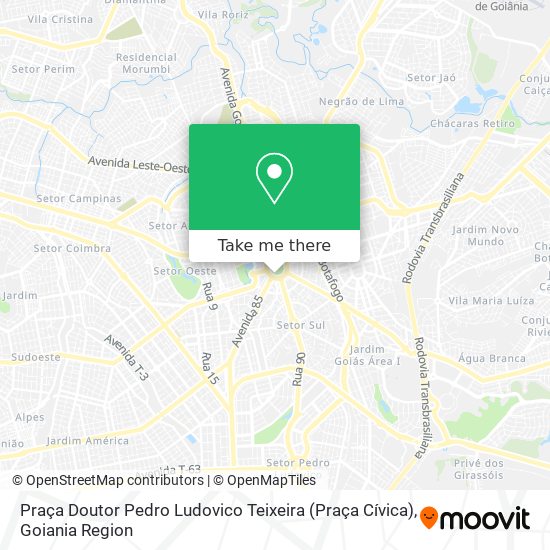 Mapa Praça Doutor Pedro Ludovico Teixeira (Praça Cívica)