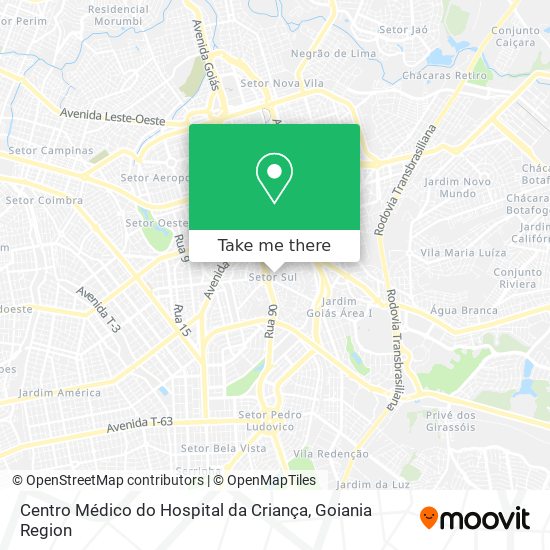 Mapa Centro Médico do Hospital da Criança