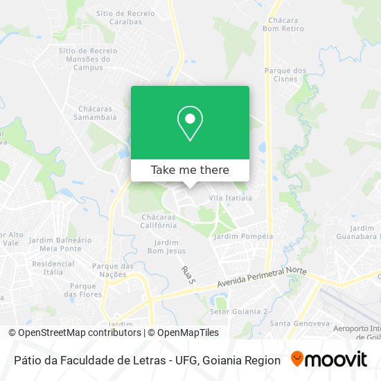 Pátio da Faculdade de Letras - UFG map