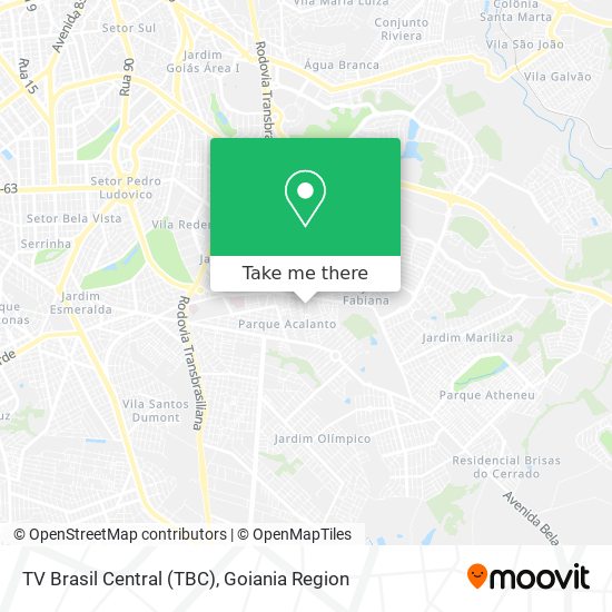 Mapa TV Brasil Central (TBC)