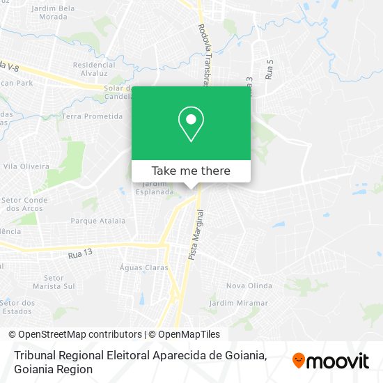 Mapa Tribunal Regional Eleitoral Aparecida de Goiania