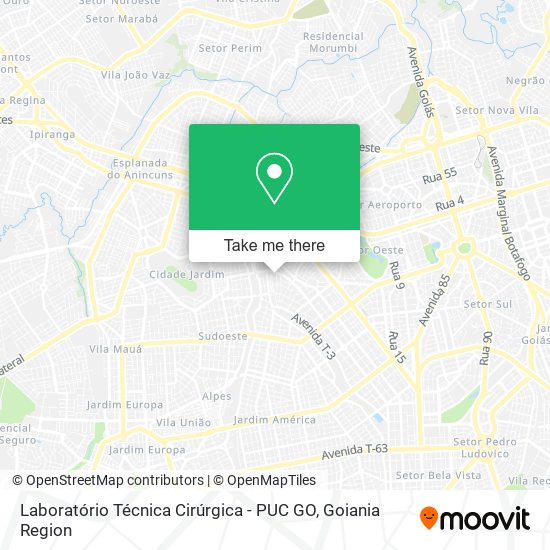 Laboratório Técnica Cirúrgica - PUC GO map