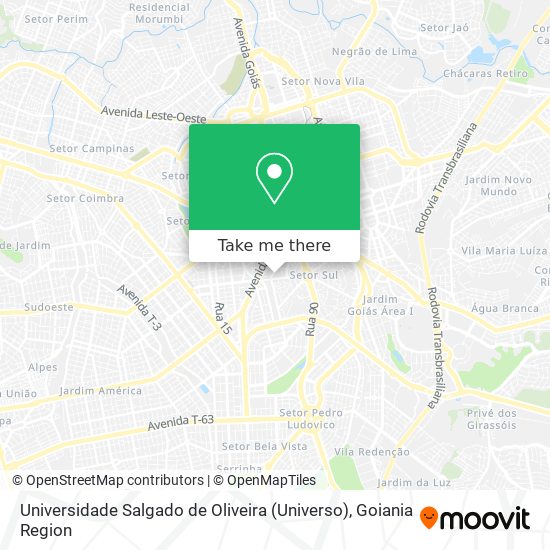 Universidade Salgado de Oliveira (Universo) map