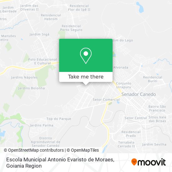 Mapa Escola Municipal Antonio Evaristo de Moraes