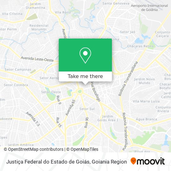 Justiça Federal do Estado de Goiás map