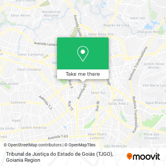 Mapa Tribunal de Justiça do Estado de Goiás (TJGO)