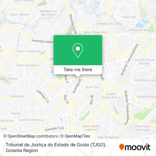 Tribunal de Justiça do Estado de Goiás (TJGO) map