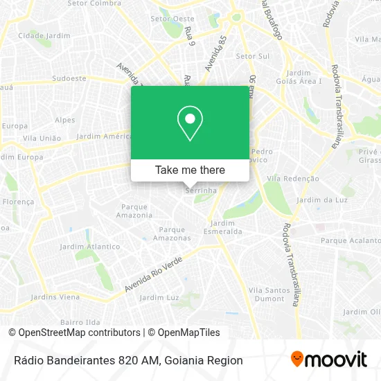 Rádio Bandeirantes 820 AM map