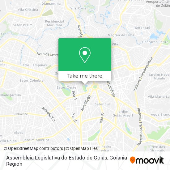 Mapa Assembleia Legislativa do Estado de Goiás