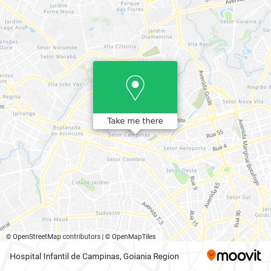 Mapa Hospital Infantil de Campinas