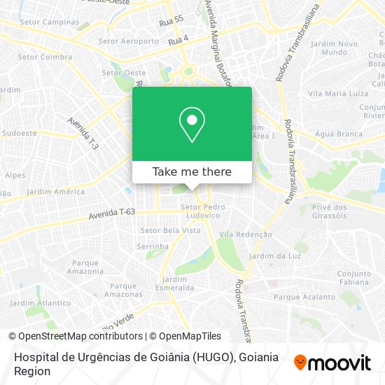 Mapa Hospital de Urgências de Goiânia (HUGO)