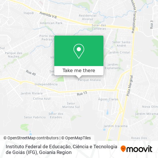 Mapa Instituto Federal de Educação, Ciência e Tecnologia de Goiás (IFG)