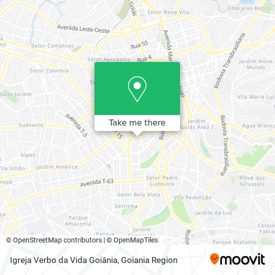 Mapa Igreja Verbo da Vida Goiânia