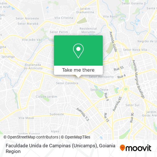 Mapa Faculdade Unida de Campinas (Unicamps)