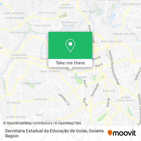 Mapa Secretaria Estadual da Educação de Goiás