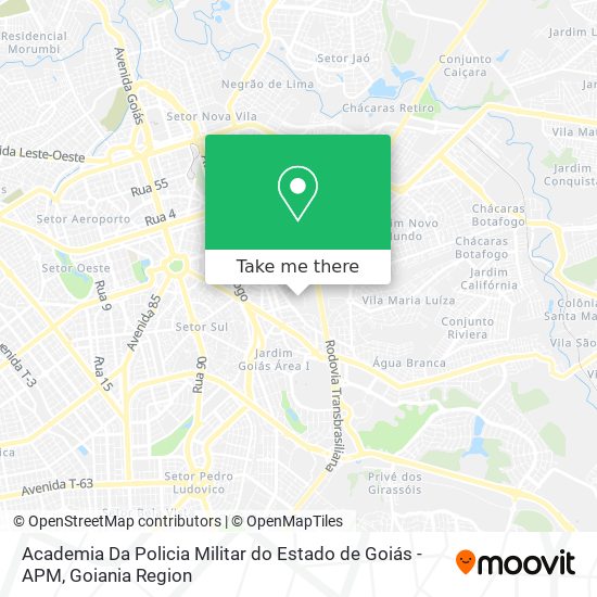 Mapa Academia Da Policia Militar do Estado de Goiás - APM