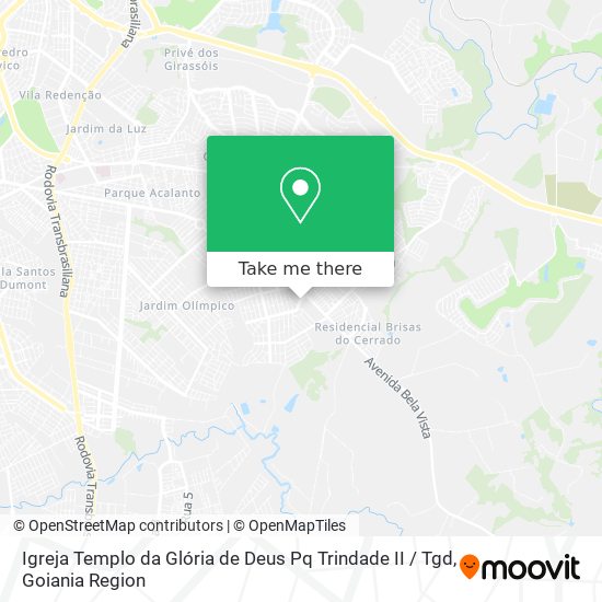 Mapa Igreja Templo da Glória de Deus Pq Trindade II / Tgd