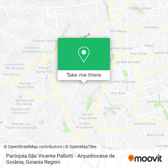 Mapa Paróquia São Vicente Pallotti - Arquidiocese de Goiânia