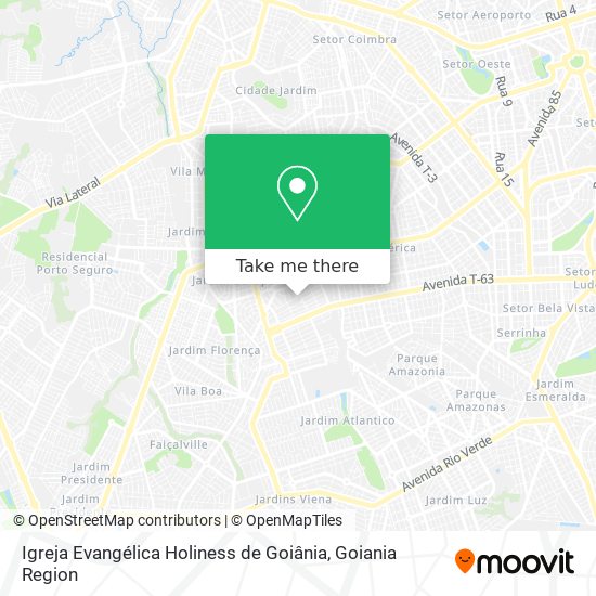 Mapa Igreja Evangélica Holiness de Goiânia