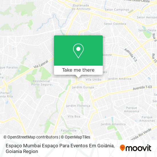Espaço Mumbai Espaço Para Eventos Em Goiânia map