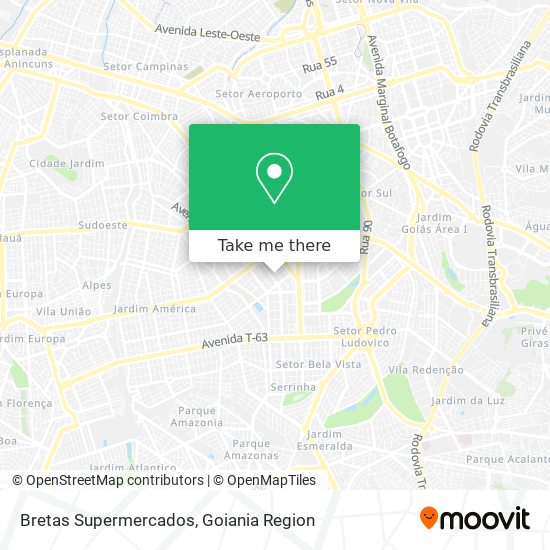 Bretas Supermercados map