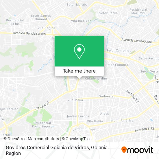 Govidros Comercial Goiânia de Vidros map