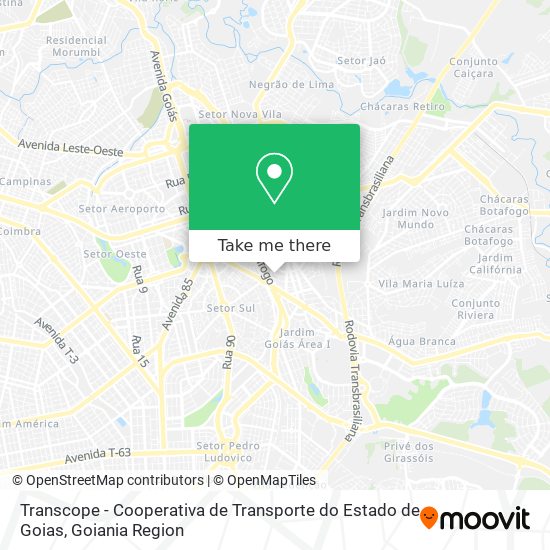 Transcope - Cooperativa de Transporte do Estado de Goias map