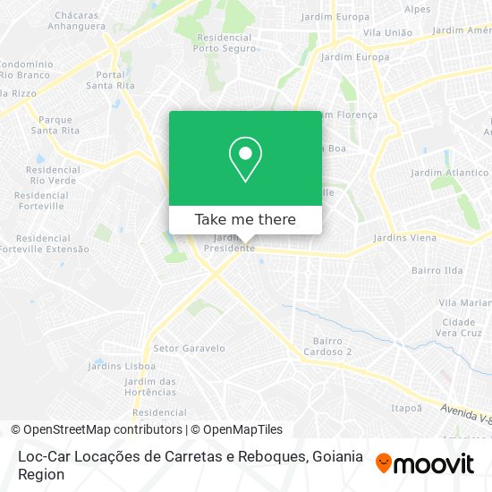 Mapa Loc-Car Locações de Carretas e Reboques