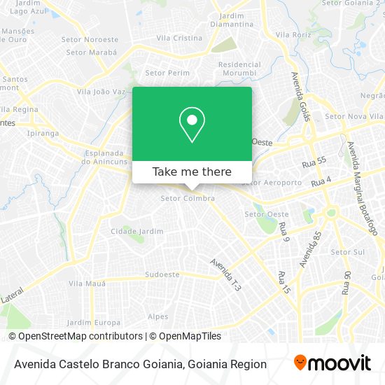 Mapa Avenida Castelo Branco Goiania