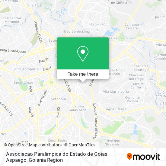 Mapa Associacao Paralimpica do Estado de Goias Aspaego