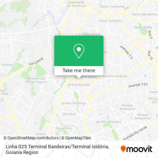 Linha 025 Terminal Bandeiras / Terminal Isidória map