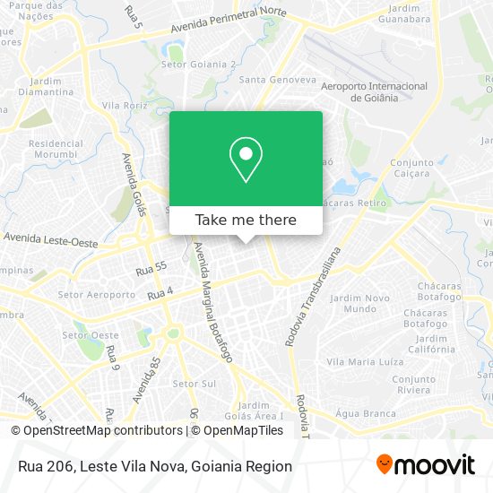 Mapa Rua 206, Leste Vila Nova