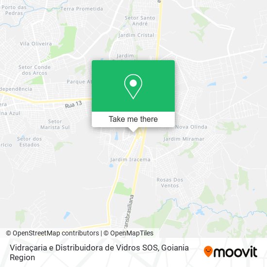 Mapa Vidraçaria e Distribuidora de Vidros SOS